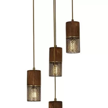 Lustra, Av-1830-4Et, Aurora, 35 x 100 cm, 4 x E27, 60W, aramiu antic imagine