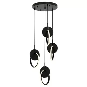 Lustra, Av-1874-4T-Bsy, Aurora, 35 x 120 cm, 4 x LED, 30W, negru imagine