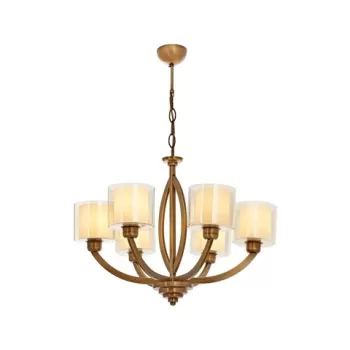 Lustra, Av-1876-6E, Aurora, 65 x 80 cm, 6 x E27, 60W, crem/aramiu antic imagine