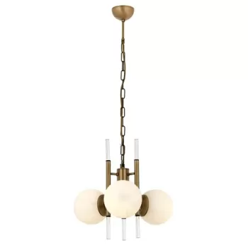 Lustra, Av-1893-3E, Aurora, 50 x 60 cm, 3 x E27, 60W, alb/aramiu antic imagine