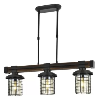 Lustra, AV-4216-3EY, Avonni, 75 x 15 x 70 cm, 3 x E27, 60W, negru imagine