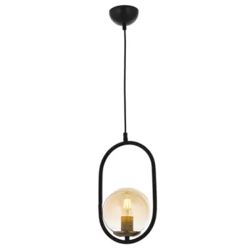 Lustra, Av-4275-1Bsy, Aurora, 16 x 100 cm, 1 x E27, 60W, negru imagine