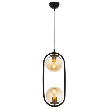 Lustra, Av-4275-2Bsy, Aurora, 16 x 100 cm, 2 x E27, 60W, negru imagine