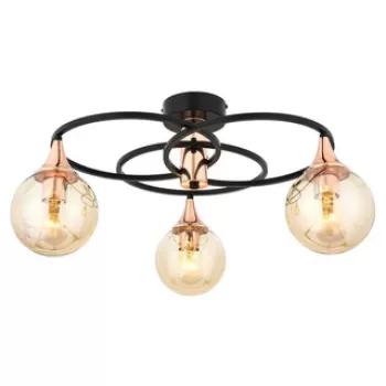 Lustra, Avonni, 683AVN1125, Metal, Negru/Bronz imagine