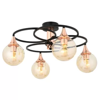 Lustra, Avonni, 683AVN1127, Metal, Negru/Bronz imagine