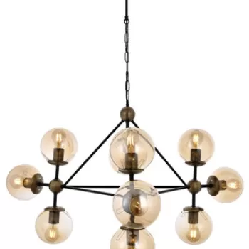 Lustra, Avonni, 683AVN1186, Metal, Negru/Maro antic imagine