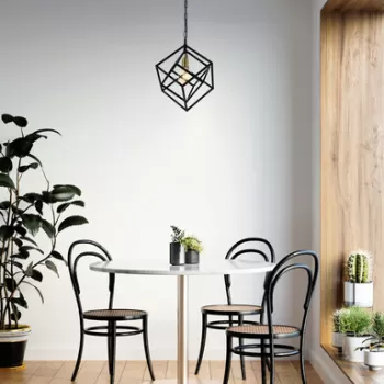 Lustra, Avonni, 683AVN1191, Metal, Negru/Auriu imagine