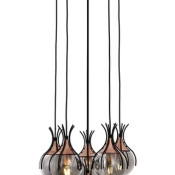 Lustra, Avonni, 683AVN1206, Metal, Negru/Bronz imagine