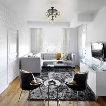 Lustra, Avonni, 683AVN1325, Metal, Negru/Auriu imagine