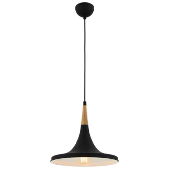 Lustra, Avonni, 683AVN1386, Metal, Negru / Stejar imagine