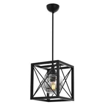 Lustra, Avonni, 683AVN1412, Metal, Negru imagine