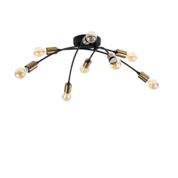 Lustra, Banana - 1151, Tatum, 79 x 79 x 26 cm, 8 x E27, 40W, negru/aramiu antic imagine