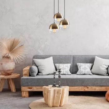 Lustra, Bastos - 6156, Tatum, 44 x 44 x 111 cm, 3 x E27, 40W, aramiu antic imagine