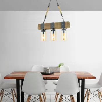 Lustra, Beacon, 890BCN1122, Lemn de brad, Nuc / Negru imagine