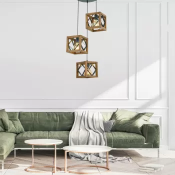 Lustra, Beacon, 890BCN1131, Lemn de brad, Nuc / Negru imagine