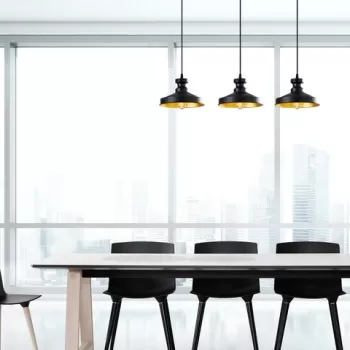 Lustra, Berceste - 182BLACK-S1, Sheen, 72 x 22 x 109 cm, 3 x E27, 40W, negru imagine