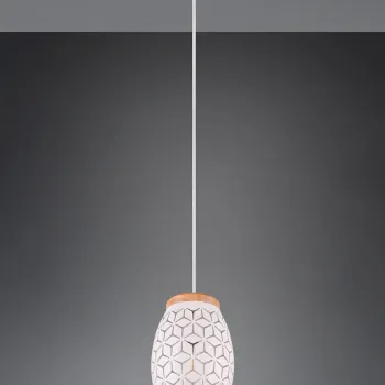 Lustra Bidar, RL, 15x150 cm, 28W, 1x E27, metal, alb mat/natur imagine