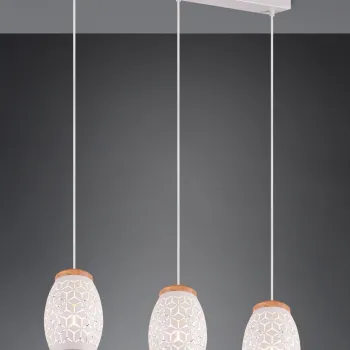Lustra Bidar, RL, 71x15x150 cm, 28W, 3x E27, metal, alb mat/natur imagine