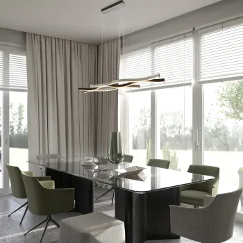 Lustra Blaze, TRIO, 107.5x15.5x150 cm, 35W, 1x SMD LED, metal, argintiu/negru imagine