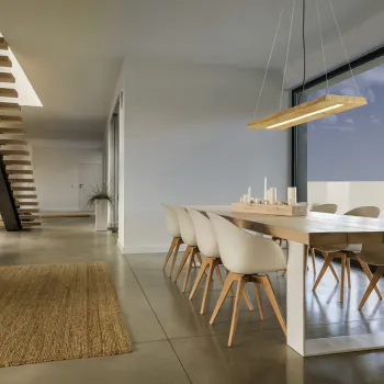 Lustra Brad, TRIO, 100x20x150 cm, 27W, 1x SMD LED, lemn, natur/gri imagine