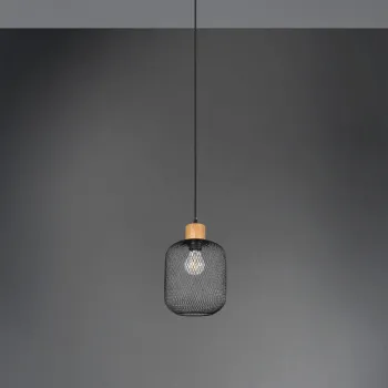 Lustra Calimero, RL, 18x150 cm, 40W, 1x E27, metal, negru mat imagine