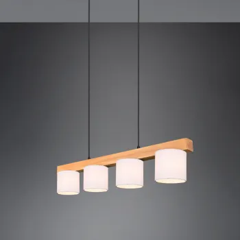 Lustra Cameron, RL, 75x12x150 cm, 28W, 4x E14, lemn, natur/alb imagine