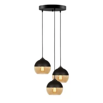 Lustra Camini MR - 870, Opviq, 45 x 116 cm, 3 x E27, 100W, negru/honey imagine