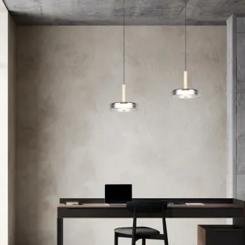 Lustra Celeste, TRIO, 22x200 cm, 10W, 1x SMD LED, metal, negru/gri imagine