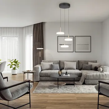 Lustra Celeste, TRIO, 35x200 cm, 7W, 3x SMD LED, metal, negru/alb imagine