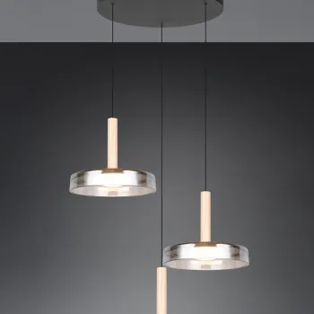 Lustra Celeste, TRIO, 35x200 cm, 7W, 3x SMD LED, metal, negru/gri imagine