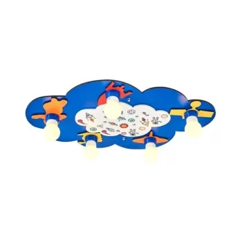 Lustra copii, L1536 - Blue, Lightric, 70 x 44 x 6 cm, 5 x E27, 24W, albastru imagine