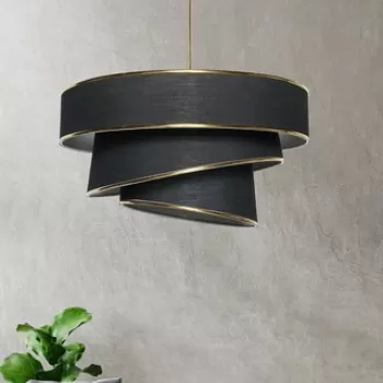 Lustra, Couper - Black, Gold, FullHouse, 40 x 40 x 72 cm, 1 x E27, 60W, negru/auriu imagine