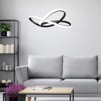 Lustra Course, RL, 60x150 cm, 27W, 1x SMD LED, metal, negru mat/alb imagine