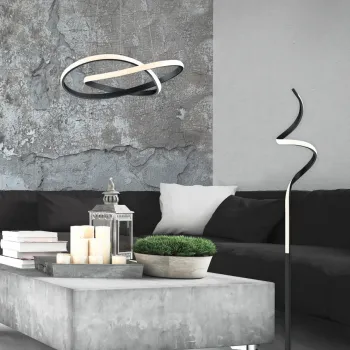 Lustra Course, RL, 60x150 cm, 27W, 1x SMD LED, metal, negru mat/alb imagine