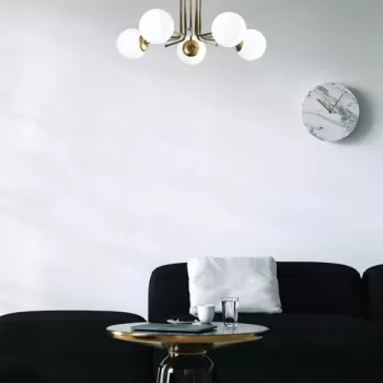 Lustra, Daisy - 146-AV2, Sheen, 80 x 80 x 34 cm, 5 x E27, 40W, auriu/alb imagine