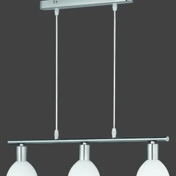 Lustra Dallas, RL, 61x11x120 cm, 40W, 3x E14, metal, nichel mat/alb imagine