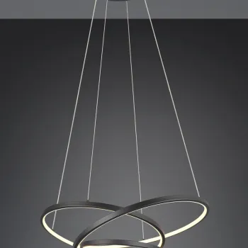 Lustra Darvin, TRIO, 64x49x150 cm, 34W, 1x SMD, metal, negru mat imagine