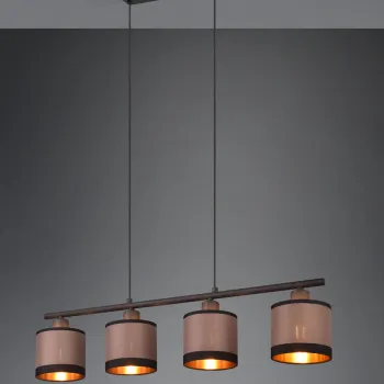 Lustra Davos, RL, 75x12x150 cm, 10W, 4x E14, metal, negru mat/taupe imagine