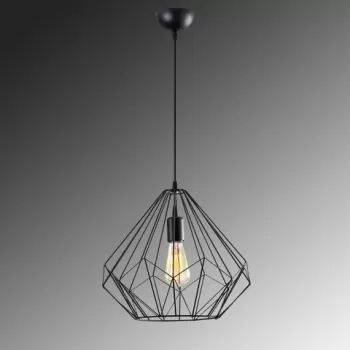 Lustra, Diamond - 703-S, Sheen, 37 x 129 cm, 1 x E27, 40W, negru imagine