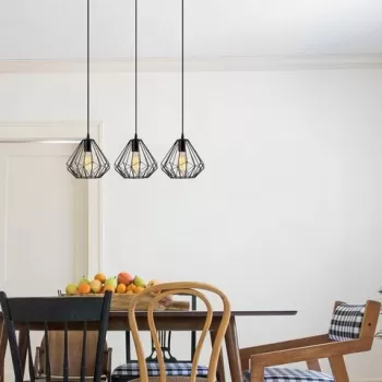 Lustra, Diamond - 704-S1, Sheen, 73 x 117 cm, 3 x E27, 40W, negru imagine