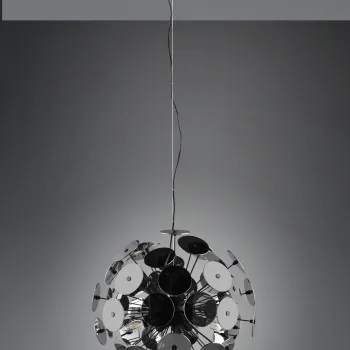 Lustra Discalgo, TRIO, 54x150 cm, 40W, 6x E14, metal, negru mat/argintiu imagine