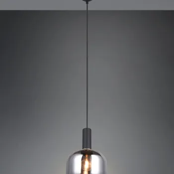 Lustra Diva, TRIO, 20x150 cm, 10W, 1x E27, metal, negru mat/argintiu imagine