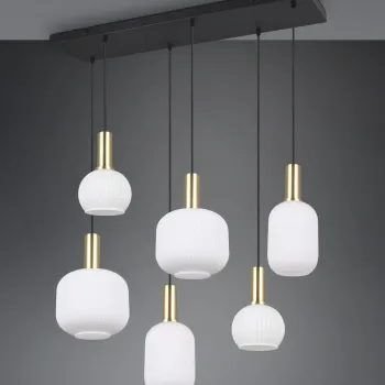 Lustra Diva, TRIO, 85x20x150 cm, 10W, 6x E27, metal, multicolor imagine