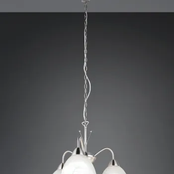 Lustra Dobby, RL, 43x150 cm, 10W, 3x E27, metal, nichel mat/alb imagine