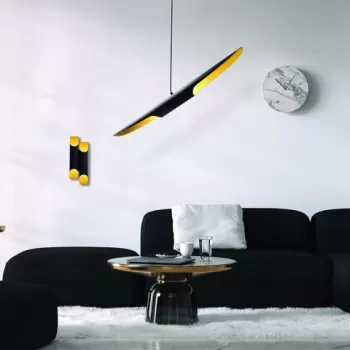 Lustra, Efsun - 581-S, Sheen, 100 x 8 x 104 cm, 2 x E14, 40W, negru imagine