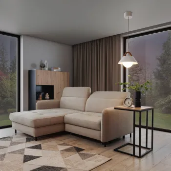 Lustra ELTAP, Almitara, 30x110 cm, 1xE27, 15W, otel/PVC, alb/maro imagine