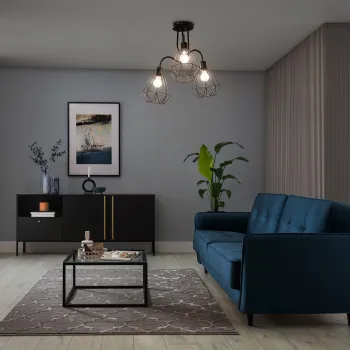 Lustra ELTAP, Bendinni, 51x51x50 cm, 3xE27, 15W, otel, negru imagine