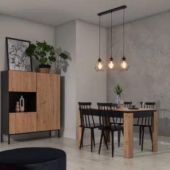 Lustra ELTAP, Benigne, 70x25x110 cm, 3xE27, 15W, otel, negru imagine