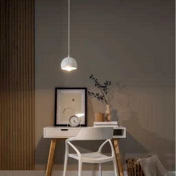 Lustra ELTAP, Callide, 15x110 cm, 1xE27, 15W, otel, alb imagine