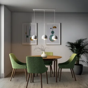 Lustra ELTAP, Callide, 65x15x110 cm, 3xE27, 15W, otel, alb imagine